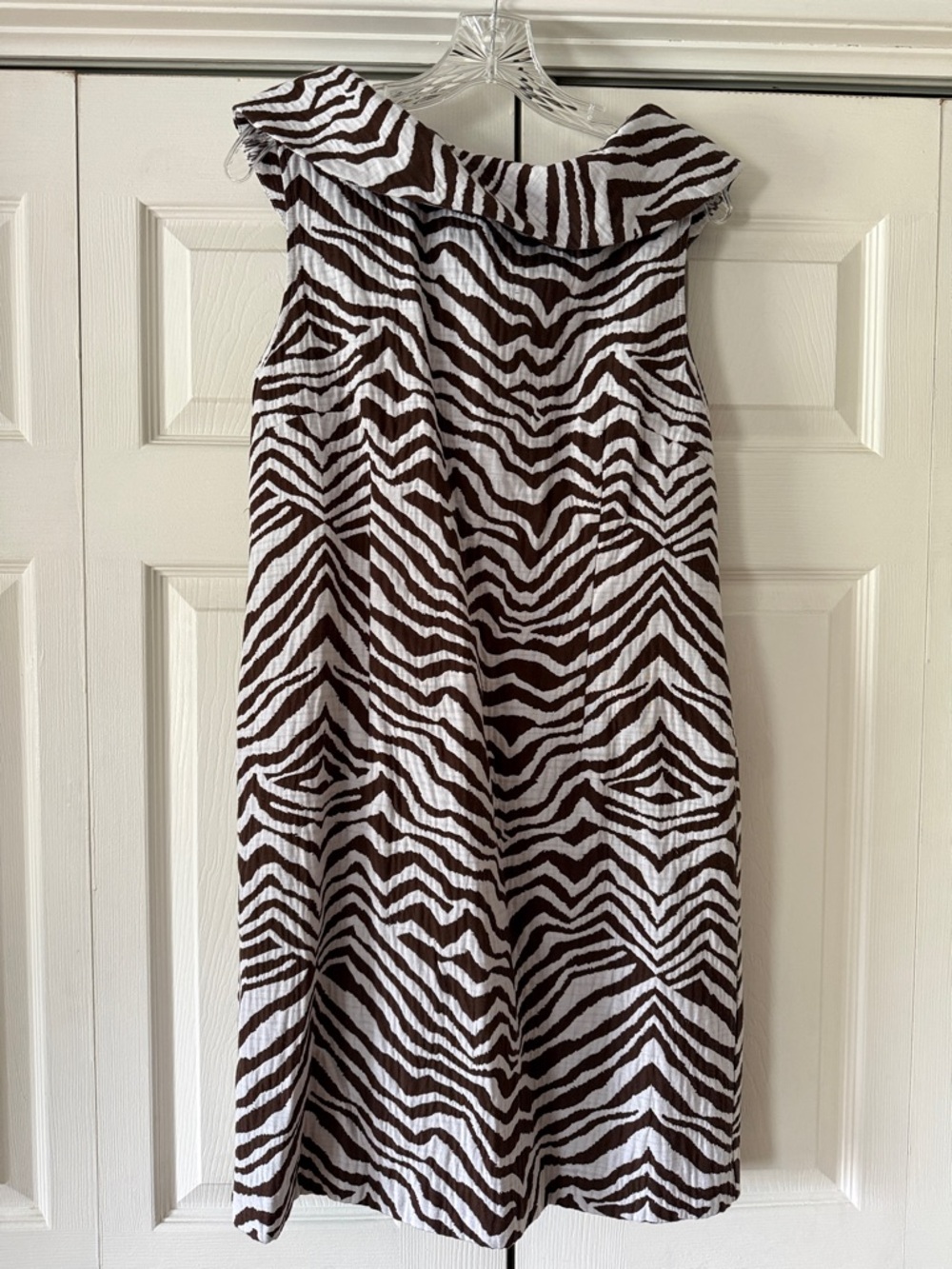 Dana Buchman Brown and White Zebra Print Dress